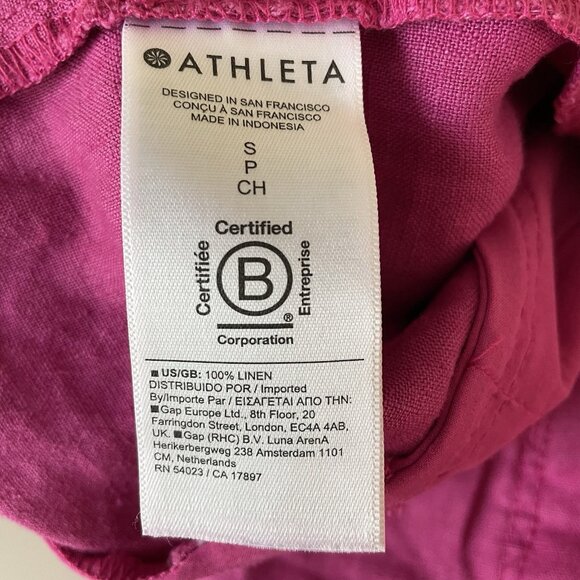 ATHLETA Retreat Linen Wide Leg Pant Size S Beachy Lagenlook Boho Travel Resort - Picture 8 of 11